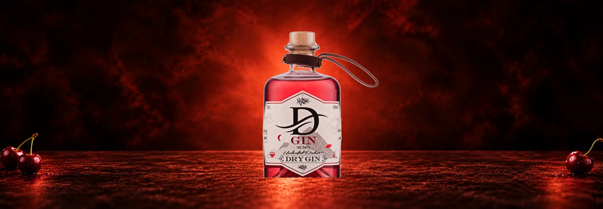 D’GIN Red Cherry – handgemachter Dry Gin aus Mössingen mit Kirschfrucht