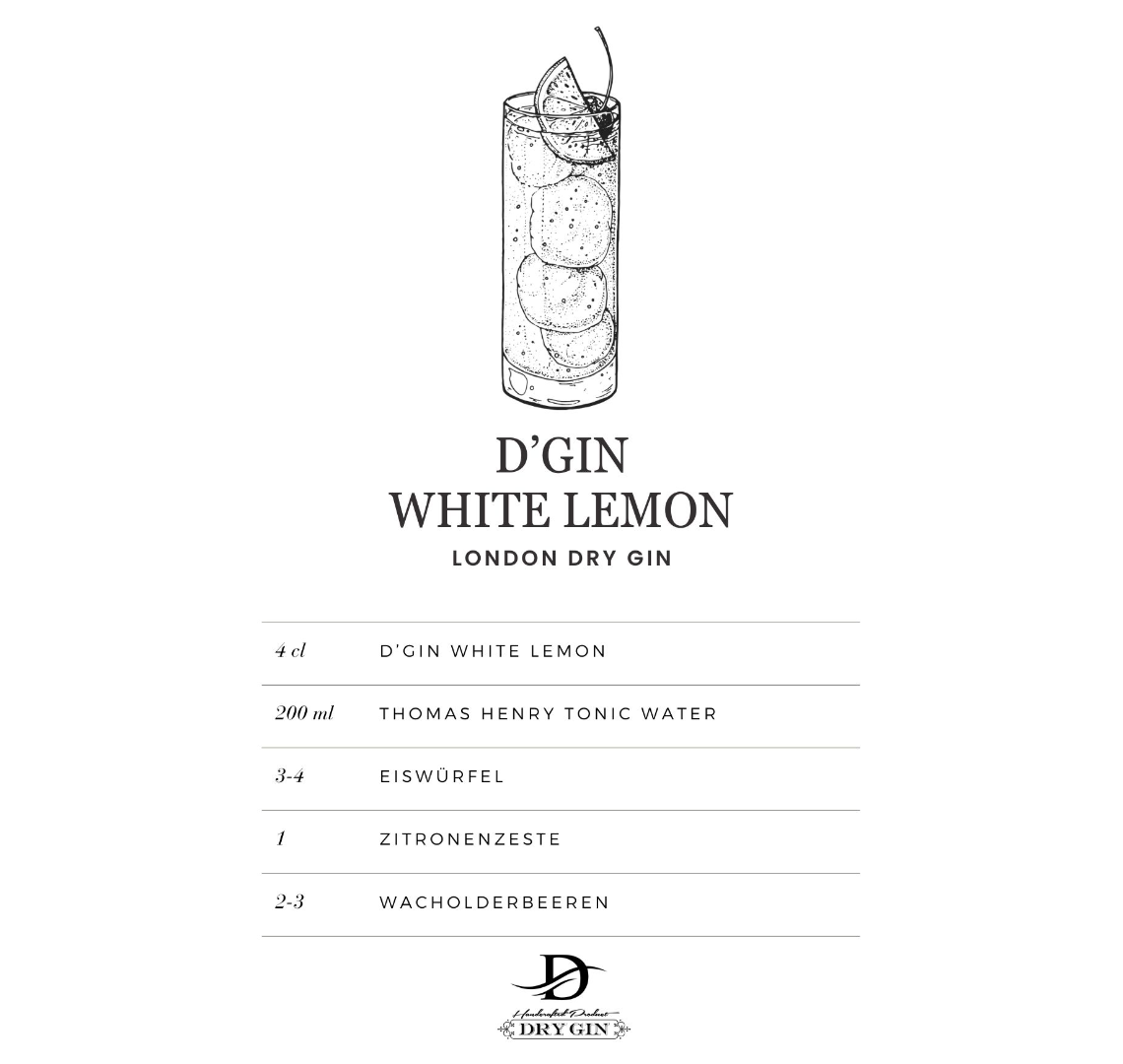 D‘ GIN WHITE Lemon - 42% vol.